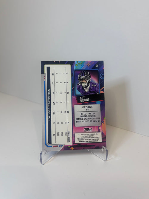 2024 Topps Chrome Cosmic #109 Nate Wiggins Blue Moon Refractors 78/99